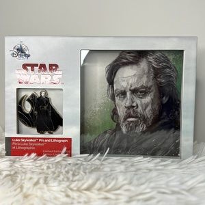 Star Wars Disney Luke Skywalker Limited Edition Pin & Lithograph Set Mark Hamill